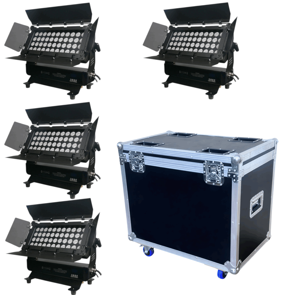 KIT 4 UNIDADES TENIDOR 44 LED DE 10 WATTS IP 65 AUDIOLIGHTPRO INCLUYE CASE