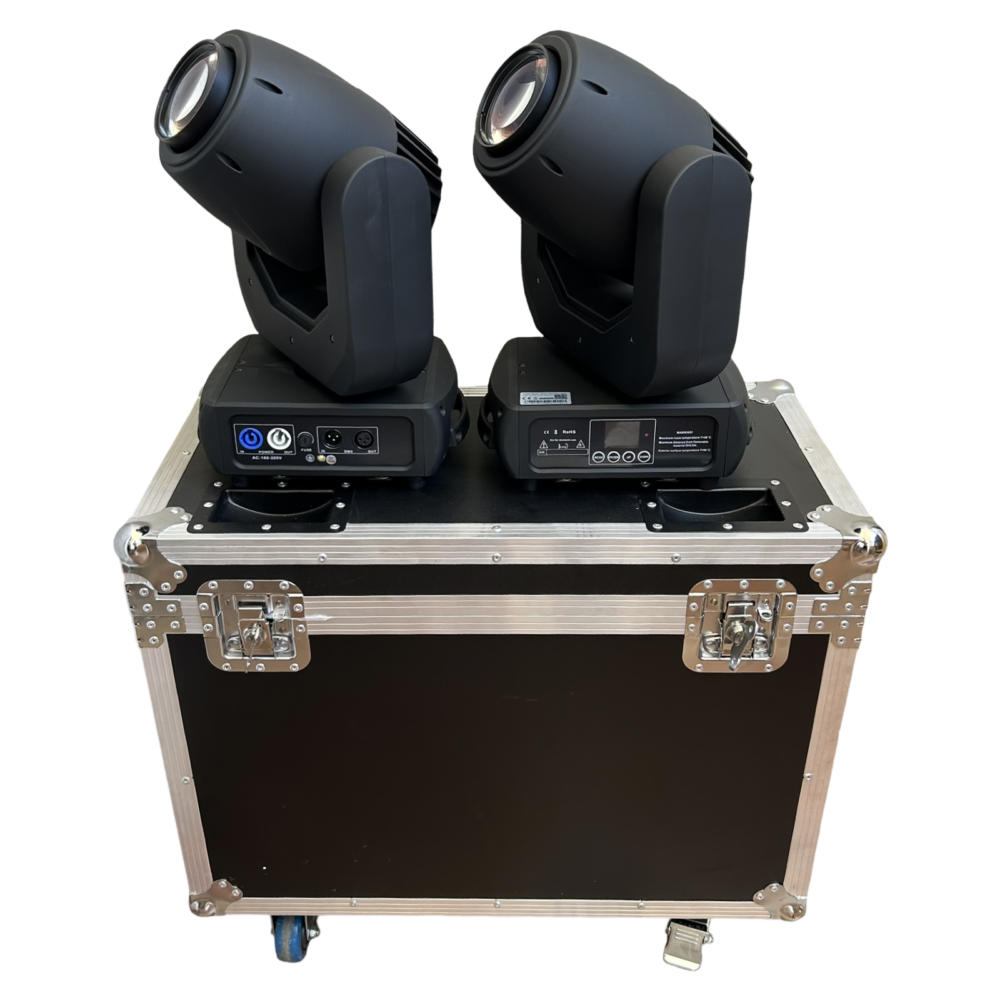 KIT 2 UNIDADES CABEZA MOVIL LED SPOT 150W + CASE DE TRANSPORTE