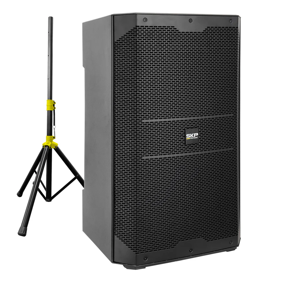 CAJA ACTIVA SKP DX-15 PLUS (atril + funda de parlante)