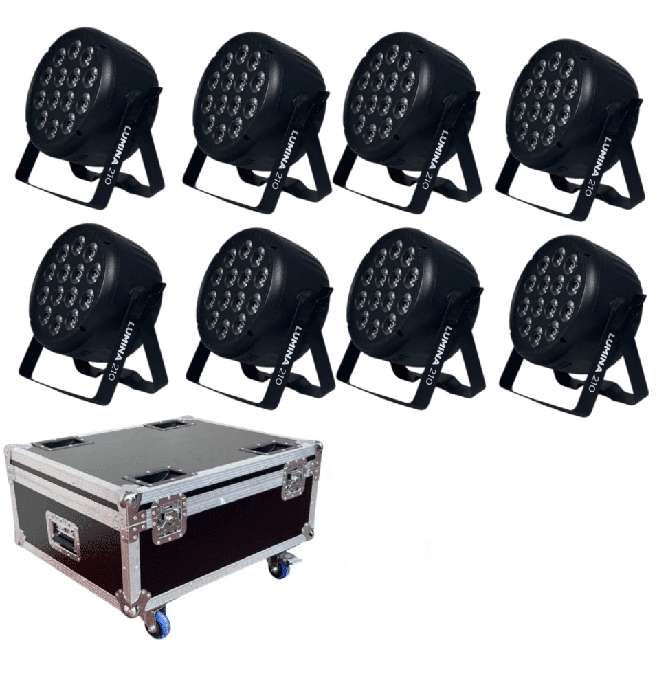 KIT 08 UNIDADES LUMINA 210 FOCO PAR LED  14 LED X 15W+ CASE