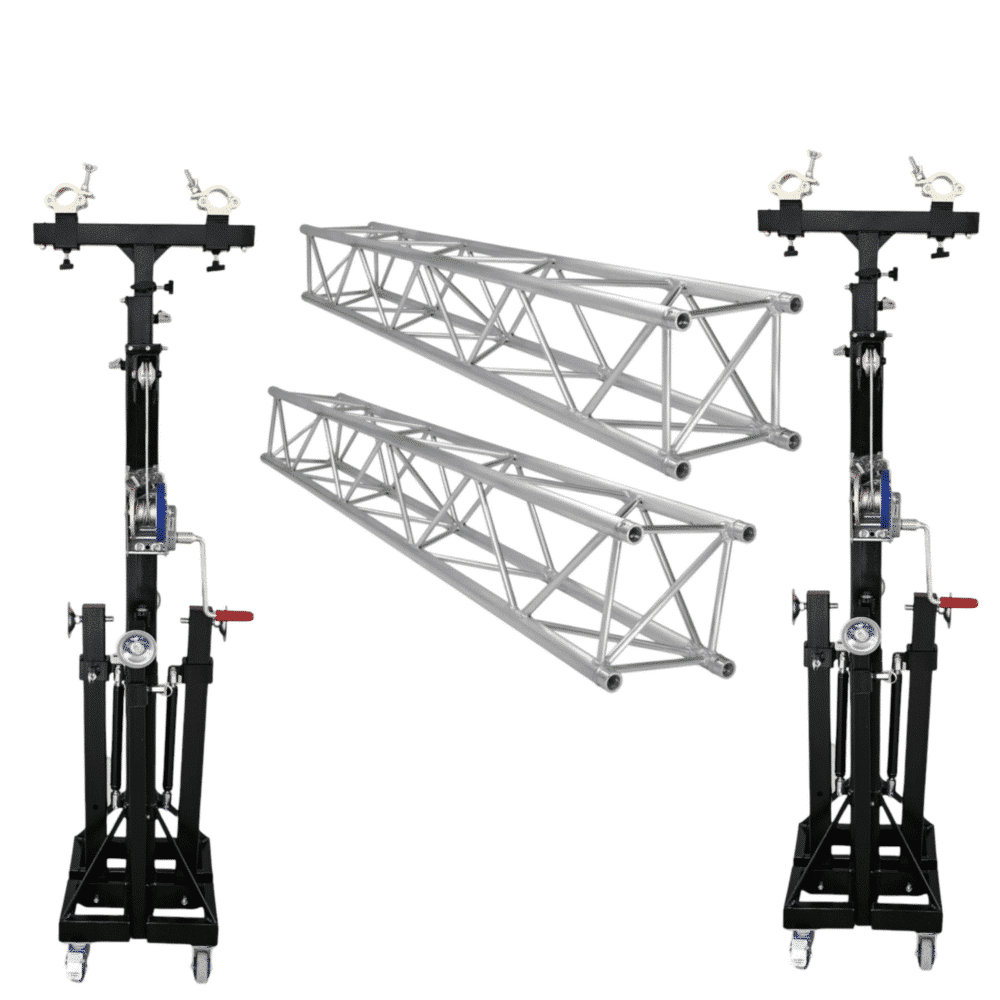 kit 2 torre elevadora audiolightpro 150 + 2 truss 29×29 2metros